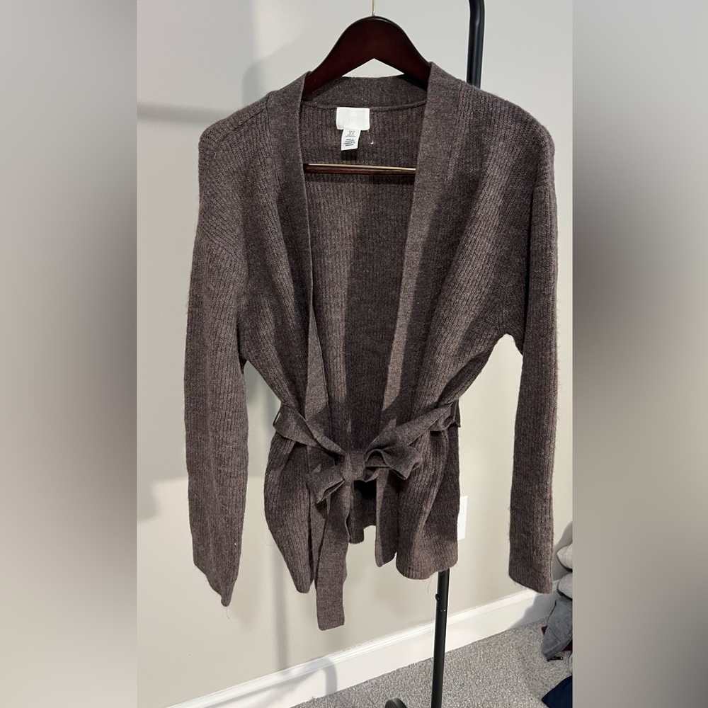 H&M Chocolate Brown Open-Front Cardigan